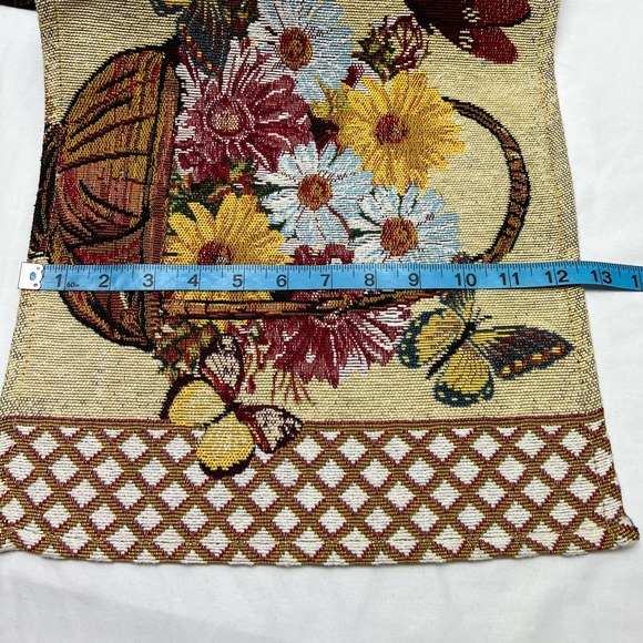 Everyday Tapestry Runner Baskets Butterflies Handmade in India - Picture 7 of 8